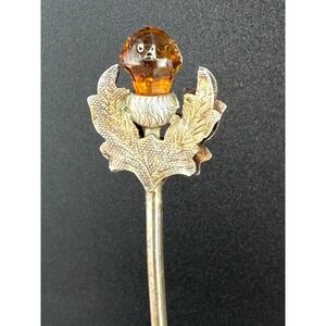 Vintage Scottish Thistle Fork Sterling Silver Pickle Toasting